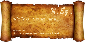 Márky Szvetlana névjegykártya